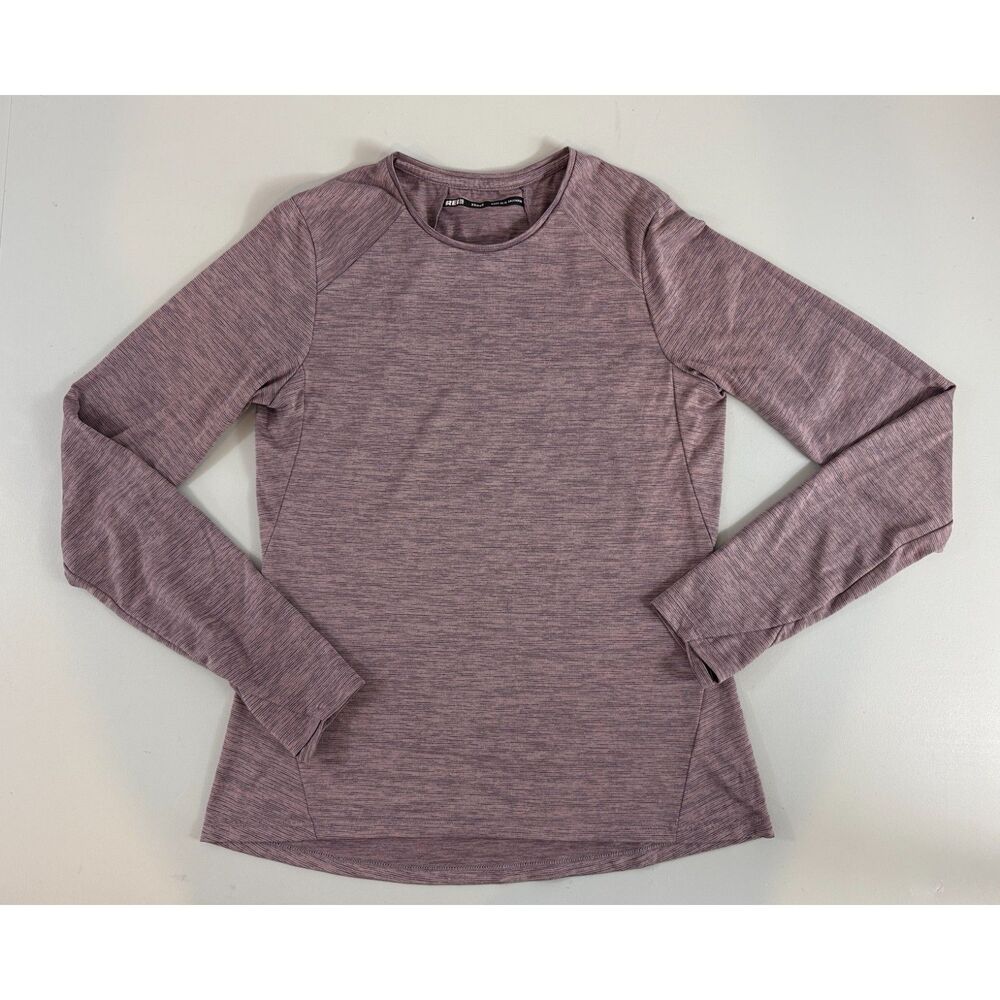 REI Women's Active Pursuits Long Sleeve Crew Shirt Top Purple Stripe Size XS